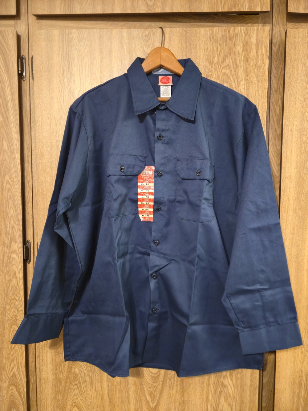 NWT Red Kap Men's XL Regular Long Sleeve Utility Work Shirt Navy Blue